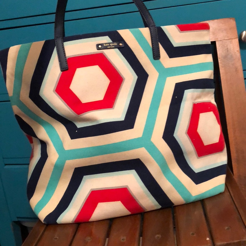 Vintage Kate spade large carryall canvas tote bag
